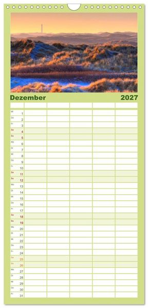 Produktbild: Familienplaner 2027 - Sehnsucht D&auml;nemark - Danmark mit 5 Spalten (Wandkalender, 21 x 45 cm) CALVENDO