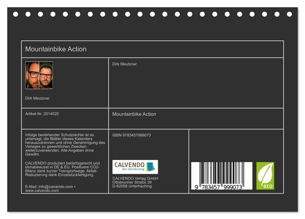 Produktbild: Mountainbike Action (Tischkalender 2026 DIN A5 quer), CALVENDO Monatskalender