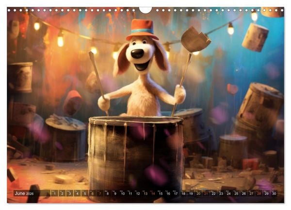 Produktbild: Cat dog music band (Wall Calendar 2026 DIN A3 landscape), CALVENDO 12 Month Wall Calendar