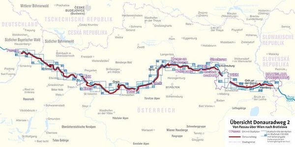 Produktbild: KOMPASS Radf&uuml;hrer Donauradweg 2, Von Passau &uuml;ber Wien nach Bratislava