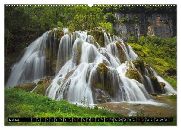 Produktbild: WASSERF&Auml;LLE - Sanfte und tosende Sch&ouml;nheiten (hochwertiger Premium Wandkalender 2026 DIN A2 quer), Kunstdruck in Hochglanz