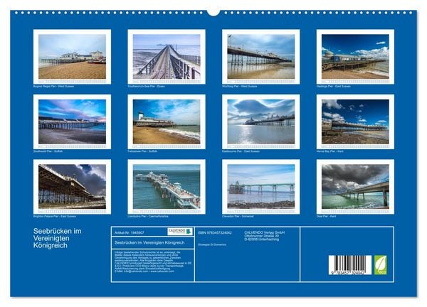 Produktbild: Seebr&uuml;cken im Vereinigten K&ouml;nigreich (hochwertiger Premium Wandkalender 2026 DIN A2 quer), Kunstdruck in Hochglanz