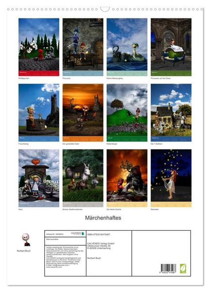Produktbild: M&auml;rchenhaftes (Wandkalender 2026 DIN A2 hoch), CALVENDO Monatskalender