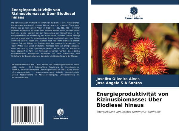 Produktbild: Energieproduktivit&auml;t von Rizinusbiomasse: &Uuml;ber Biodiesel hinaus