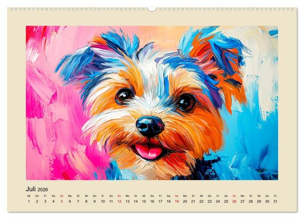 Produktbild: Hundegesichter im &Ouml;lgem&auml;lde-Stil. Liebliche Vierbeiner erfreuen das Herz! (hochwertiger Premium Wandkalender 2026 DIN A2 quer), Kunstdruck in Hochglanz