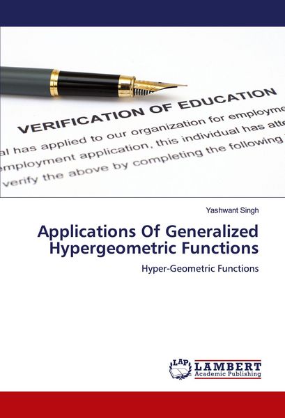 Produktbild: Applications Of Generalized Hypergeometric Functions