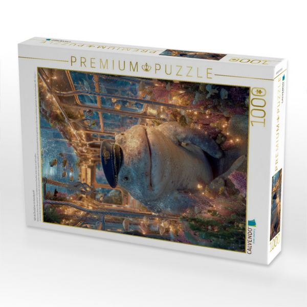 Produktbild: CALVENDO Puzzle Wal als Busfahrer im Korallenriff | 1000 Teile Lege-Gr&ouml;&szlig;e 64x48cm Foto-Puzzle f&uuml;r gl&uuml;ckliche Stunden