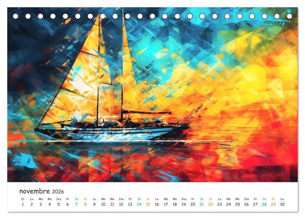 Produktbild: Voiles au gr&eacute; du temps (Calendrier de bureau 2026 DIN A5 vertical), CALVENDO calendrier mensuel