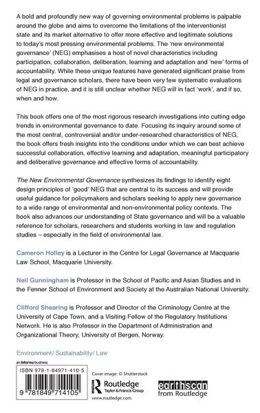 Produktbild: The New Environmental Governance