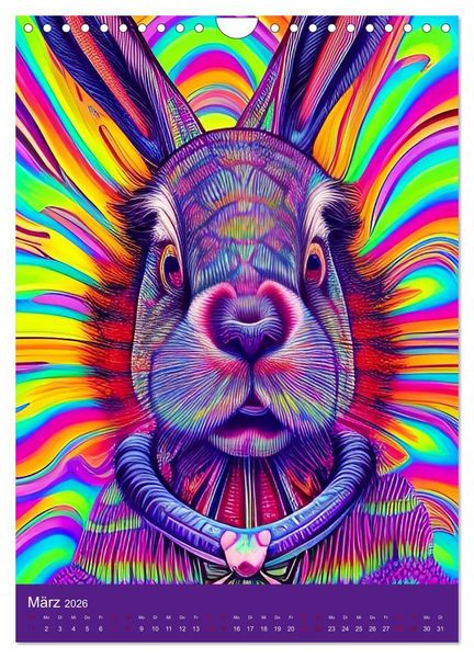 Produktbild: Crazy Neon - Das Farbspektakel (Wandkalender 2026 DIN A4 hoch), CALVENDO Monatskalender