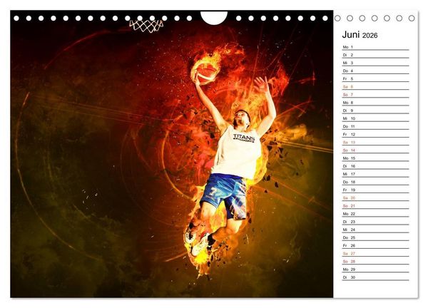 Produktbild: Basketball Fantasiewelten (Wandkalender 2026 DIN A4 quer), CALVENDO Monatskalender