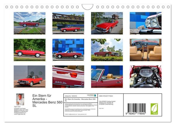 Produktbild: Ein Stern f&uuml;r Amerika - Mercedes Benz 560 SL (Wandkalender 2026 DIN A4 quer), CALVENDO Monatskalender
