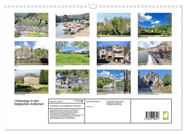 Produktbild: Unterwegs in den belgischen Ardennen (Wandkalender 2026 DIN A3 quer), CALVENDO Monatskalender