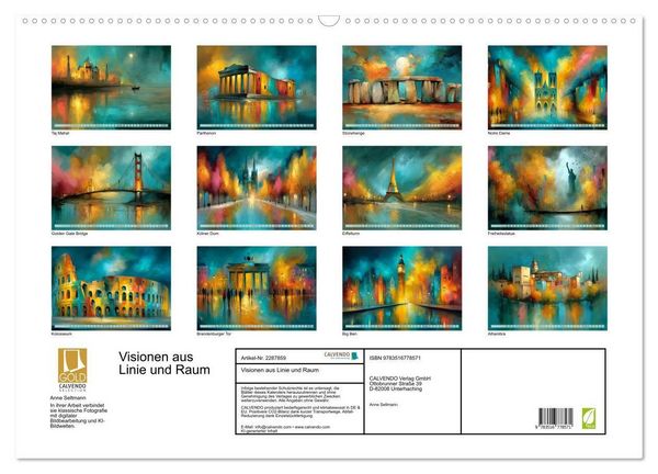 Produktbild: Visionen aus Linie und Raum (Wandkalender 2027 DIN A2 quer), CALVENDO Monatskalender