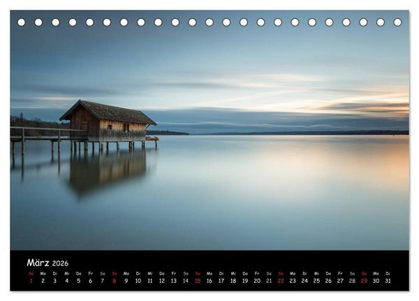 Produktbild: silent minutes - Lichtstimmungen im 5-Seen-Land (Tischkalender 2026 DIN A5 quer), CALVENDO Monatskalender