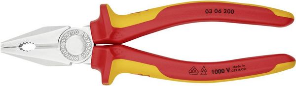 Produktbild: Knipex 03 06 200 VDE Kombizange 200mm DIN ISO 5746, DIN EN 60900