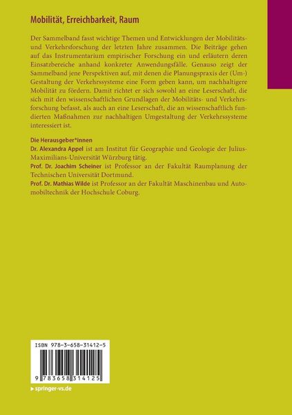 Produktbild: Mobilit&auml;t, Erreichbarkeit, Raum