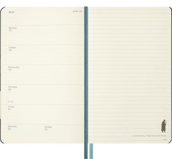 Produktbild: Moleskine 12 Monate Der Herr der Ringe Wochen-Notizkalender 2027, L/A5, 1 Wo = 1 Seite, fester Einband