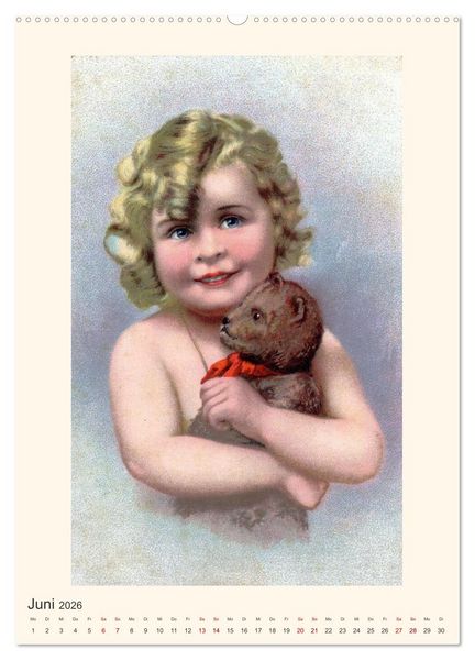 Produktbild: Erste Liebe - Teddyb&auml;ren auf alten Ansichtskarten (Wandkalender 2026 DIN A2 hoch), CALVENDO Monatskalender
