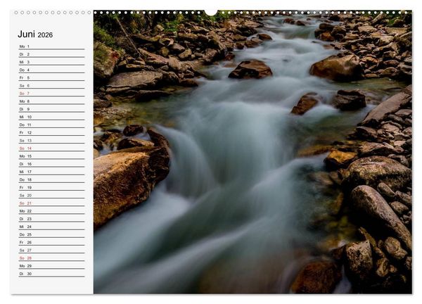 Produktbild: Wildwasser. Gebirgsb&auml;che und Wasserf&auml;lle (hochwertiger Premium Wandkalender 2026 DIN A2 quer), Kunstdruck in Hochglanz