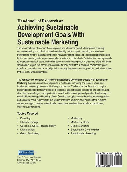 Produktbild: Handbook of Research on Achieving Sustainable Development Goals With Sustainable Marketing
