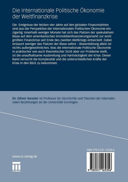 Produktbild: Die Internationale Politische &Ouml;konomie der Weltfinanzkrise