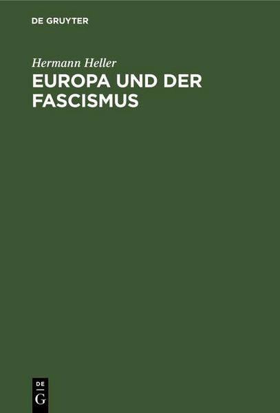 Produktbild: Europa und der Fascismus
