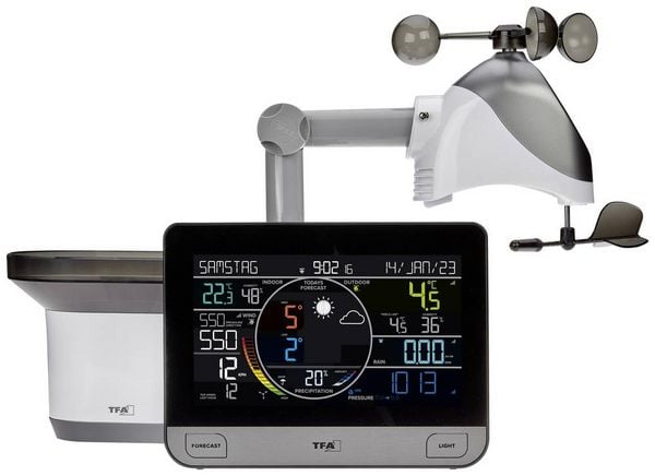 Produktbild: TFA Dostmann WLAN View Pro 35.8003.01 WLAN-Wetterstation Vorhersage f&uuml;r mit WiFi 7 Tage Anzahl Sensoren max. 4