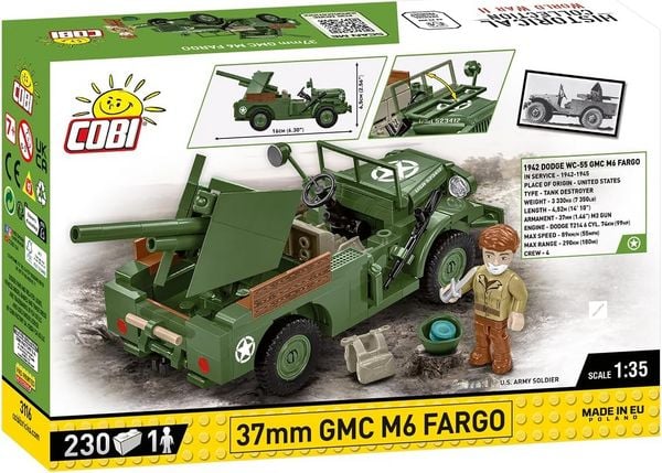 COBI Historical Collection 3116 - 37mm GMC M6 Fargo, WWII, Bausatz 1:35, 230+1 Klemmbausteine