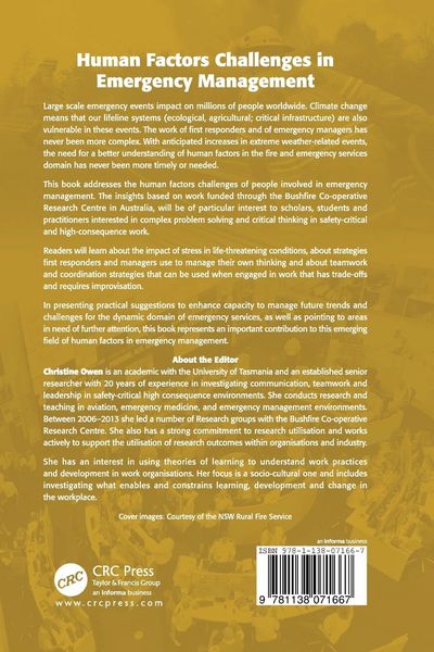 Produktbild: Human Factors Challenges in Emergency Management