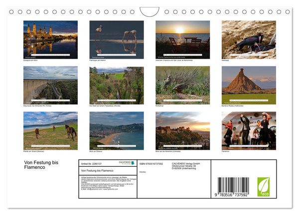 Produktbild: Von Festung bis Flamenco (Wandkalender 2026 DIN A4 quer), CALVENDO Monatskalender