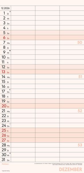 Planer für zwei 2026 mit 3 Spalten - Familien-Timer 22x45 cm - Offset-Papier - mit Ferienterminen - Wand-Planer - Familienkalender - Alpha Edition