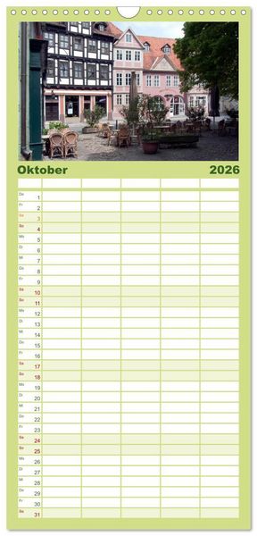 Produktbild: Familienplaner 2026 - Malerisches Quedlinburg mit 5 Spalten (Wandkalender, 21 x 45 cm) CALVENDO