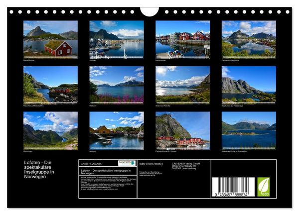 Produktbild: Lofoten - Die spektakul&auml;re Inselgruppe in Norwegen (Wandkalender 2026 DIN A4 quer), CALVENDO Monatskalender