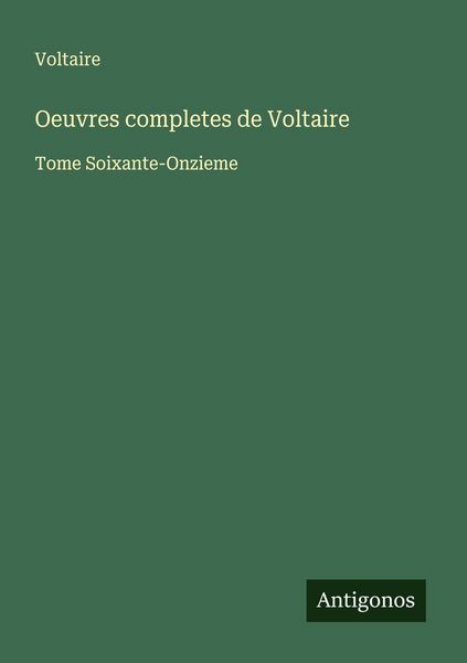 Produktbild: Oeuvres completes de Voltaire
