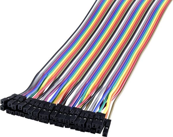 Produktbild: Renkforce JKFF403 Jumper-Kabel Arduino, Banana Pi, Raspberry Pi&reg; [40x Drahtbr&uuml;cken-Buchse - 40x Drahtbr&uuml;cken-Buchse] 30.00 cm Bunt