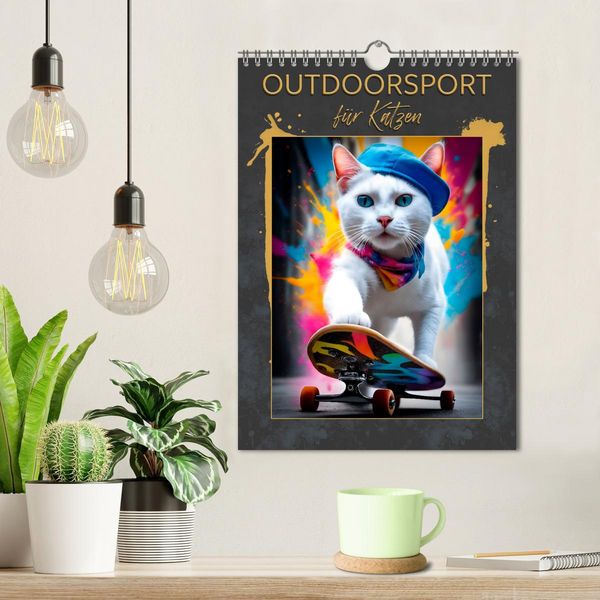 Produktbild: Outdoorsport f&uuml;r Katzen (Wandkalender 2026 DIN A4 hoch), CALVENDO Monatskalender
