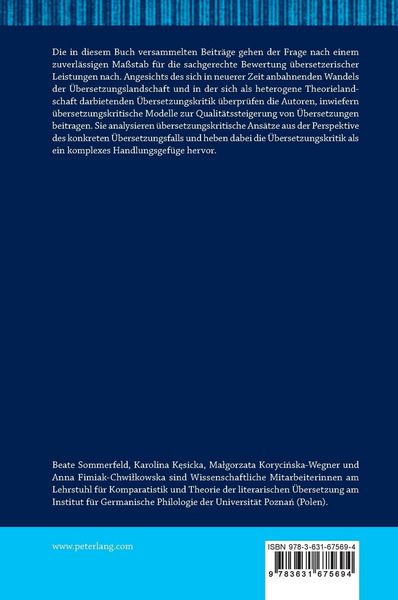Produktbild: &Uuml;bersetzungskritisches Handeln