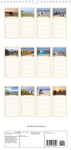 Produktbild: Familienplaner Strandkorb-Impressionen (Wandkalender 2022 , 21 cm x 45 cm, hoch)