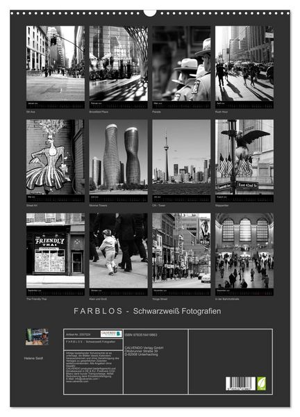 Produktbild: F A R B L O S - Schwarzwei&szlig; Fotografien (Wandkalender 2026 DIN A2 hoch), CALVENDO Monatskalender