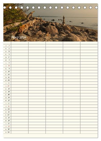 Produktbild: R&uuml;gen - Urlaubsparadies an der Ostsee - Familienplaner (Tischkalender 2026 DIN A5 hoch), CALVENDO Monatskalender