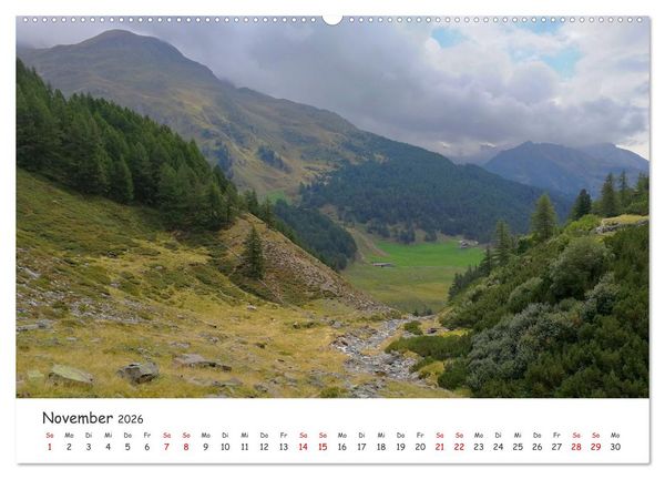 Produktbild: &Uuml;ber die Alpen - Auf dem E5 von Oberstdorf nach Meran (hochwertiger Premium Wandkalender 2026 DIN A2 quer), Kunstdruck in Hochglanz