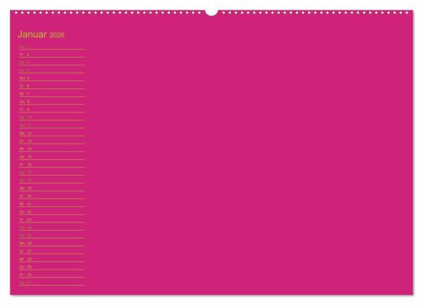 Produktbild: Bastel-Geburtstagskalender pink / Geburtstagskalender (Wandkalender 2026 DIN A2 quer), CALVENDO Monatskalender