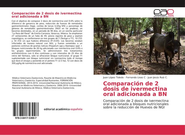 Produktbild: Comparaci&oacute;n de 2 dosis de ivermectina oral adicionada a BN