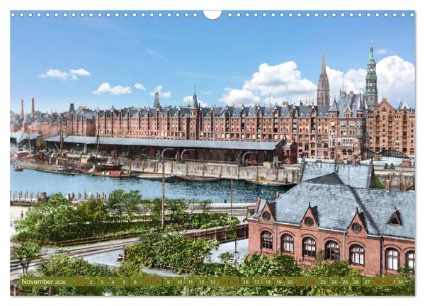 Produktbild: Hamburg zur Kaiserzeit - Fotos neu restauriert und koloriert (Wandkalender 2026 DIN A3 quer), CALVENDO Monatskalender