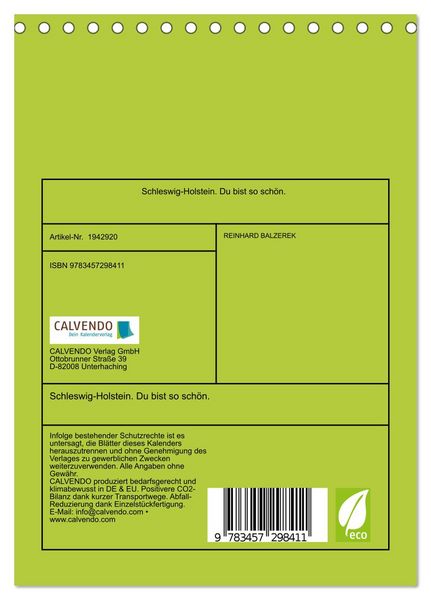 Produktbild: Schleswig-Holstein. Du bist so sch&ouml;n. (Tischkalender 2026 DIN A5 hoch), CALVENDO Monatskalender