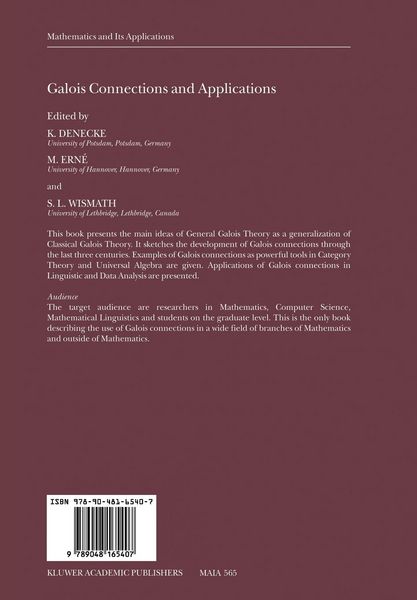 Produktbild: Galois Connections and Applications