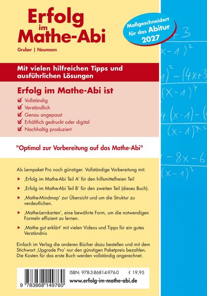 Produktbild: Erfolg im Mathe-Abi 2027 Leistungsfach Teil B Baden-W&uuml;rttemberg