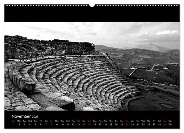 Produktbild: Black and White Sicily (High Quality Premium Wall Calendar 2026 DIN A2 landscape),CALVENDO 12 Month Wall Calendar