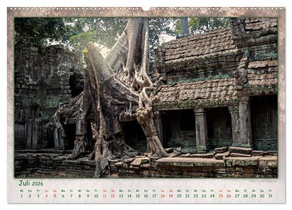 Produktbild: Kambodscha, Angkor Thom, Angkor Wat und Bayon (Wandkalender 2026 DIN A2 quer), CALVENDO Monatskalender
